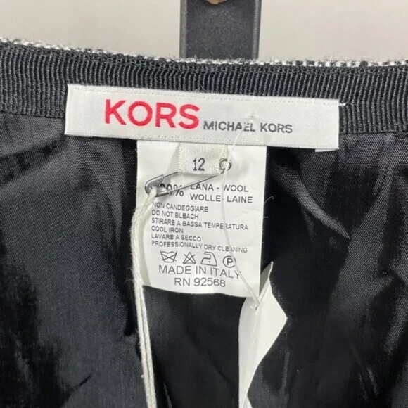 NEW Michael Kors Skirt Womens 12 gray woven designer mini classic - Picture 4 of 10